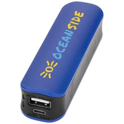 Picture of EDGE 2000 MAH POWER BANK in Royal Blue-black Solid
