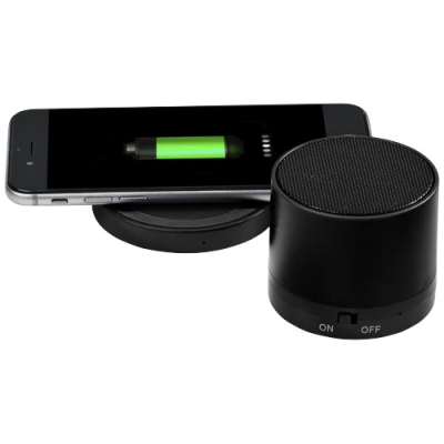Picture of COSMIC BLUETOOTH® SPEAKER AND CORDLESS CHARGER PAD in Black Solid
