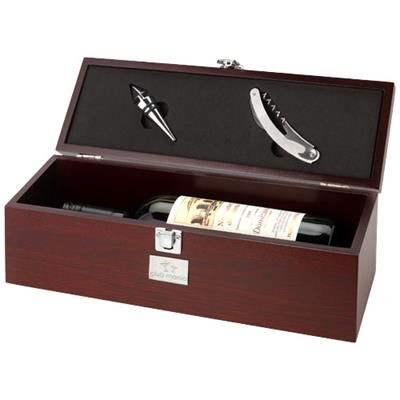 Picture of EXECUTIVE 2-PIECE WINE BOX SET in Brown