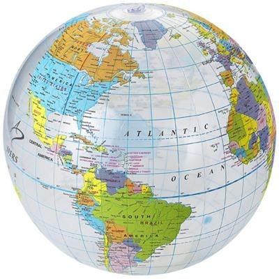 Picture of GLOBE CLEAR TRANSPARENT BEACH BALL in Transparent-multi-colour