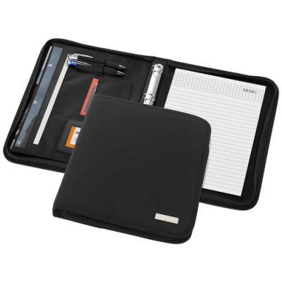 Picture of STANFORD DELUXE A4 ZIPPERED PORTFOLIO in Solid Black.