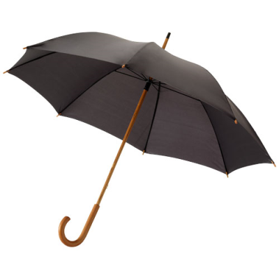 Picture of JOVA 23 INCH UMBRELLA with Wood Shaft & Handle in Solid Black.