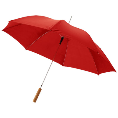 LISA 23 INCH AUTO OPEN UMBRELLA with Wood Handle in Red.