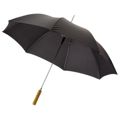 Picture of LISA 23 INCH AUTO OPEN UMBRELLA with Wood Handle in Solid Black.