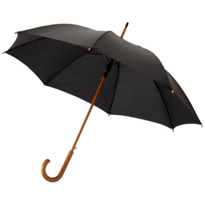 Picture of KYLE 23 INCH AUTO OPEN UMBRELLA WOOD SHAFT AND HANDLE in Solid Black