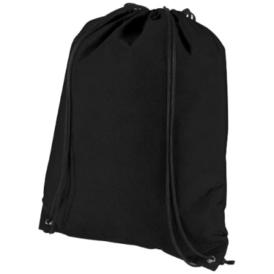 Picture of EVERGREEN NON-WOVEN DRAWSTRING BAG 5L in Solid Black.