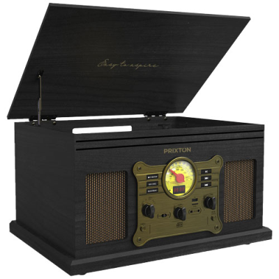 Picture of PRIXTON CENTURY VINYL TURNTABLE AND MUSIC PLAYER in Solid Black