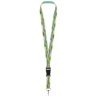 Picture of BUCKS RECYCLED PET LANYARD - DOUBLE SIDE SUBLIMATION in White