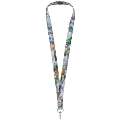 Picture of ADDIE RECYCLED PET LANYARD - DOUBLE SIDE SUBLIMATION in White.