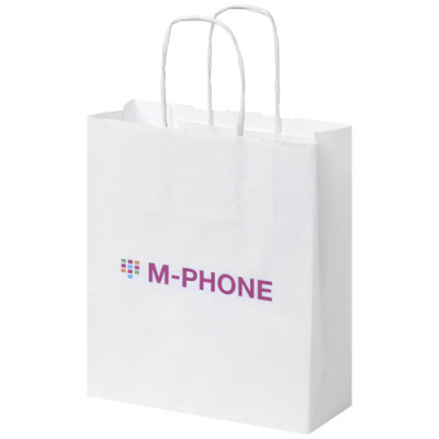 Picture of KRAFT 80 G & M2 PAPER BAG with Twisted Handles - Small in White.