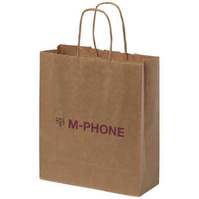 Picture of KRAFT 80 G & M2 PAPER BAG with Twisted Handles - Small in Kraft Brown.