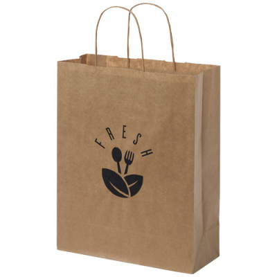 Picture of KRAFT 80 G & M2 PAPER BAG with Twisted Handles - Medium in Kraft Brown.