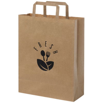 Picture of KRAFT 80-90 G & M2 PAPER BAG with Flat Handles - Medium in Kraft Brown.