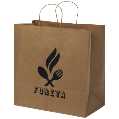 Picture of KRAFT 80-90 G & M2 PAPER BAG with Twisted Handles - x Large in Kraft Brown.