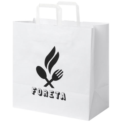 Picture of KRAFT 80-90 G & M2 PAPER BAG with Flat Handles - x Large in White.