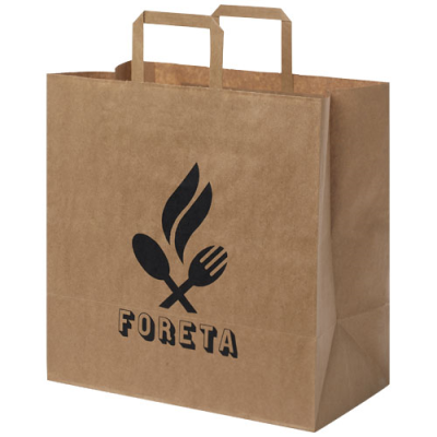 Picture of KRAFT 80-90 G & M2 PAPER BAG with Flat Handles - x Large in Kraft Brown.