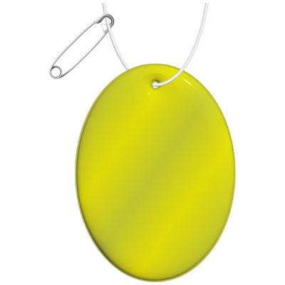 Picture of RFX™ H-12 OVAL REFLECTIVE PVC HANGER in Neon Fluorescent Yellow.