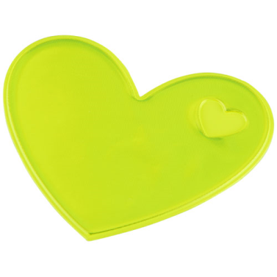 Picture of RFX™ S-12 HEART M REFLECTIVE PVC STICKER in Neon Fluorescent Yellow.