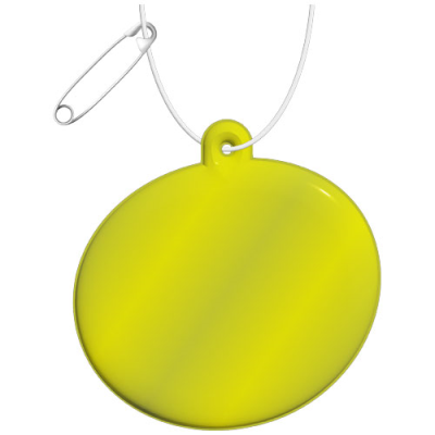Picture of RFX™ H-09 OVAL REFLECTIVE PVC HANGER in Neon Fluorescent Yellow.
