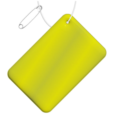 Picture of RFX™ H-10 RECTANGULAR REFLECTIVE PVC HANGER SMALL in Neon Fluorescent Yellow.