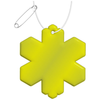 Picture of RFX™ H-10 SNOWFLAKE REFLECTIVE PVC HANGER in Neon Fluorescent Yellow.