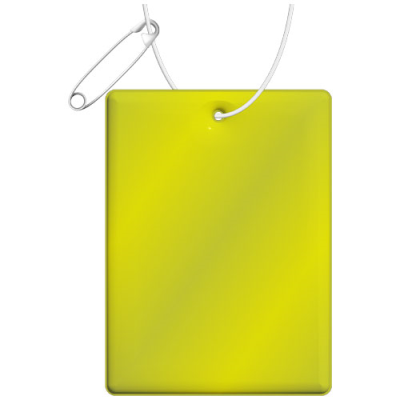 Picture of RFX™ H-12 RECTANGULAR REFLECTIVE PVC HANGER LARGE in Neon Fluorescent Yellow.