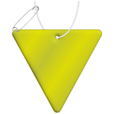 Picture of RFX™ H-12 INVERTED TRIANGULAR REFLECTIVE PVC HANGER in Neon Fluorescent Yellow.
