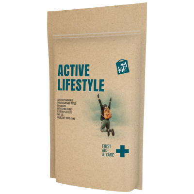 Picture of MYKIT ACTIVE LIFESTYLE FIRST AID with Paper Pouch in Kraft Brown.