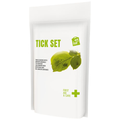 Picture of MYKIT TICK FIRST AID KIT with Paper Pouch in White.