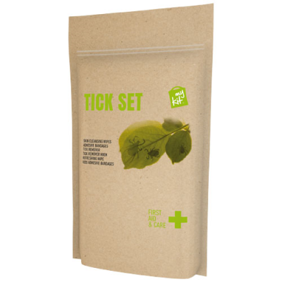 Picture of MYKIT TICK FIRST AID KIT with Paper Pouch in Kraft Brown.