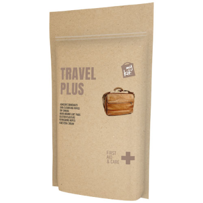 Picture of MYKIT TRAVEL PLUS FIRST AID KIT with Paper Pouch in Kraft Brown.
