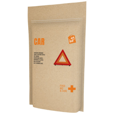 Picture of MYKIT CAR FIRST AID KIT with Paper Pouch in Kraft Brown