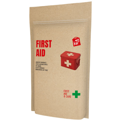 Picture of MYKIT FIRST AID with Paper Pouch in Kraft Brown.