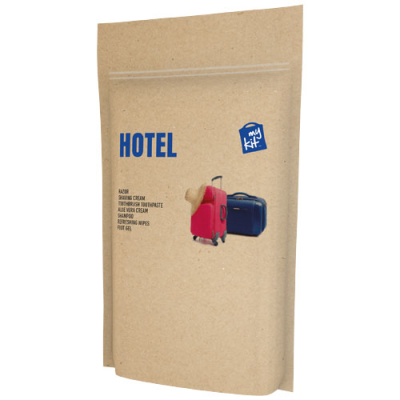 Picture of MYKIT HOTEL KIT with Paper Pouch in Kraft Brown.