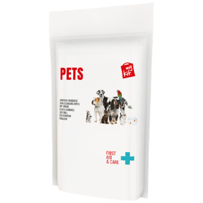 Picture of MYKIT PET FIRST AID KIT with Paper Pouch in White.