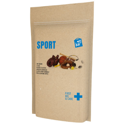 Picture of MYKIT SPORTS FIRST AID KIT with Paper Pouch in Kraft Brown.