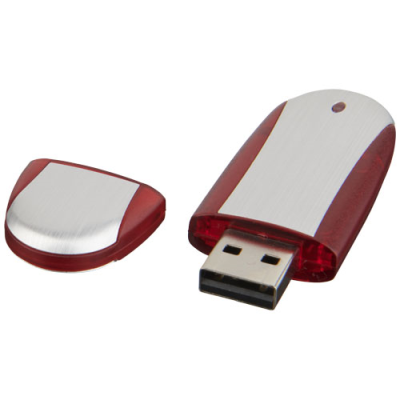 Picture of USB STICK OVAL in Red & Silver.