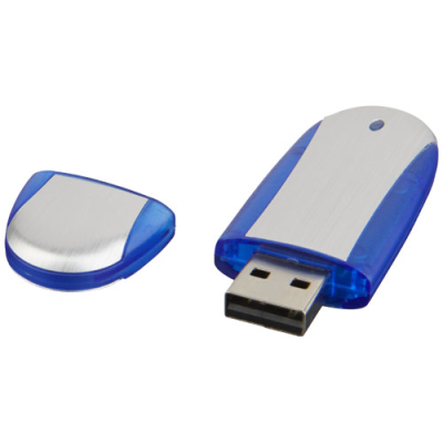 Picture of USB STICK OVAL in Dark Blue & Silver.
