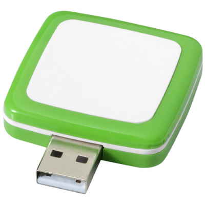 Picture of ROTATING SQUARE USB in Pale Green & White.