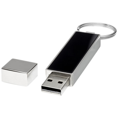 Picture of RECTANGULAR LIGHT-UP USB in White & Solid Black & Silver.