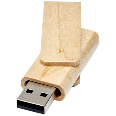 Picture of ROTATE WOOD USB in Light Brown.