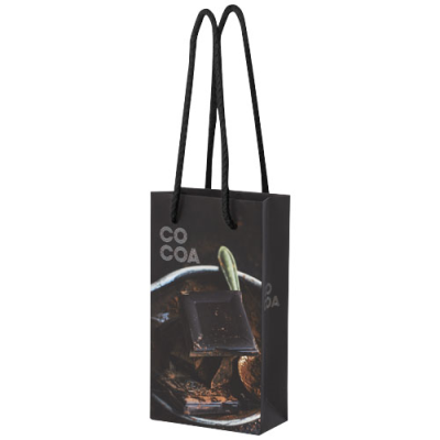 Picture of HANDMADE 170 G & M2 INTEGRA PAPER BAG with Plastic Handles - Small in White & Solid Black