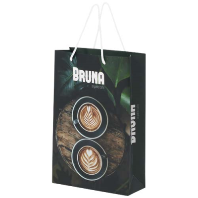 Picture of HANDMADE 170 G & M2 INTEGRA PAPER BAG with Plastic Handles - Large in White.