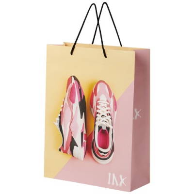 Picture of HANDMADE 170 G & M2 INTEGRA PAPER BAG with Plastic Handles - x Large in White.