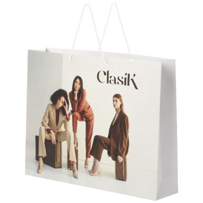 Picture of HANDMADE 170 G & M2 INTEGRA PAPER BAG with Plastic Handles - Xx Large in White