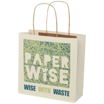 Picture of AGRICULTURAL WASTE 150 G & M2 PAPER BAG with Twisted Handles - Small in Off White.