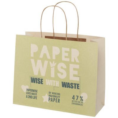 Picture of AGRICULTURAL WASTE 150 G & M2 PAPER BAG with Twisted Handles - Large in Off White.