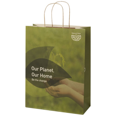 Picture of AGRICULTURAL WASTE 150 G & M2 PAPER BAG with Twisted Handles - Xx Large in Off White.