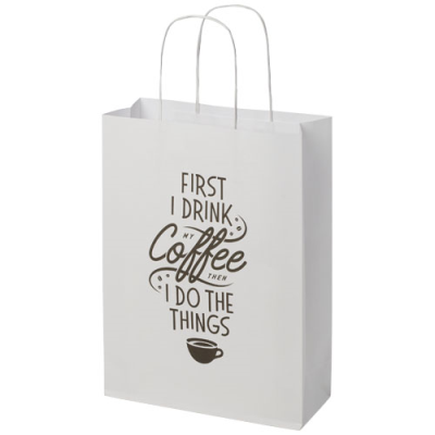 Picture of KRAFT 120 G & M2 PAPER BAG with Twisted Handles - Medium in White.