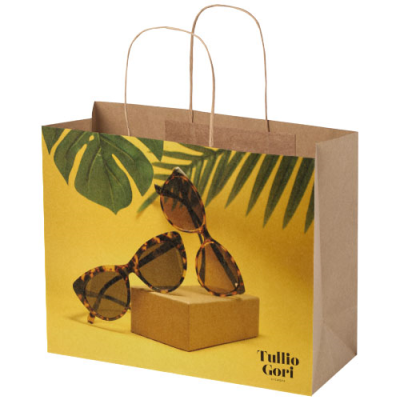 Picture of KRAFT 120 G & M2 PAPER BAG with Twisted Handles - Large in Kraft Brown.